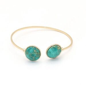 NWT Emerald Green Marble Open Cuff Bangle Bracelet